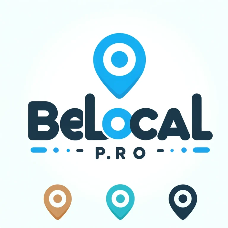 DALL·E 2024 03 11 23.09.09 Design a text logo for beLocal.pro . Use a bold modern font with the company name in lowercase letters. For the letter o in local replace it wi 768x768
